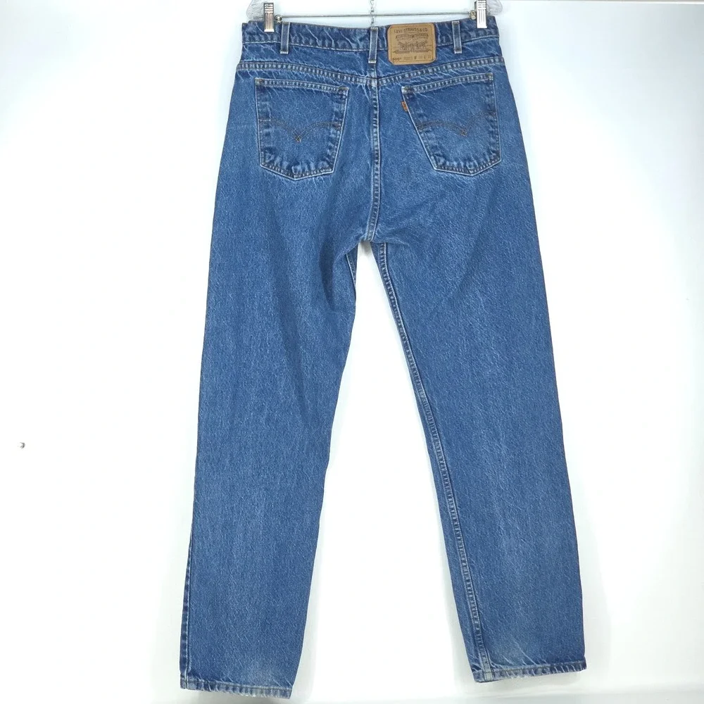 Levi's 505 Orange Tab Jeans Men's 36x32 Classic Medium Wash Vintage 90s Whiskers